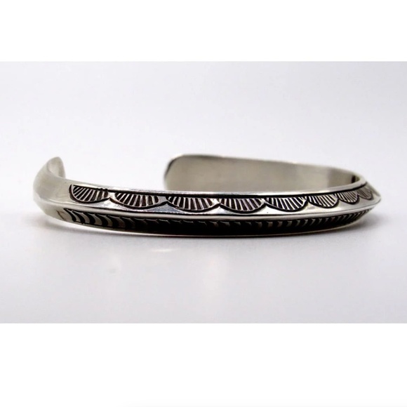 Navajo Sterling Carinated Ingot Double Sided Cuff Bracelet R Secatero - Picture 5 of 5